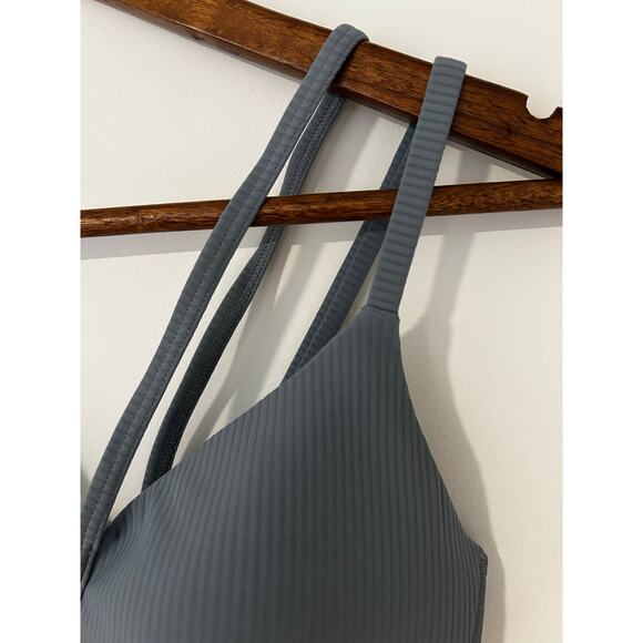 Lululemon Like a Cloud Strappy Longline Ribbed Bra Light Support B/C Cup Gray 8 - Picture 5 of 9